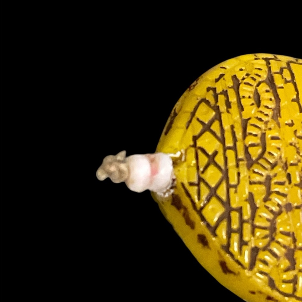 Antique NEIGER BROS Czech Glass Yellow White Egyptian Revival 1920's Necklace - Picture 11 of 11